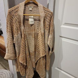 Lucky Brand Cardigan in Shades of Tan Sz 3x